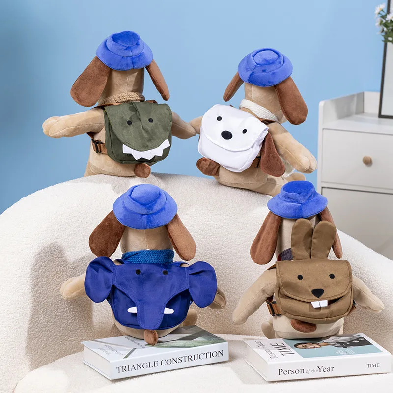 

Endorsement backpack scarf dressing up plush dog doll pillow children's room decoration birthday holiday gift fabric comfortable