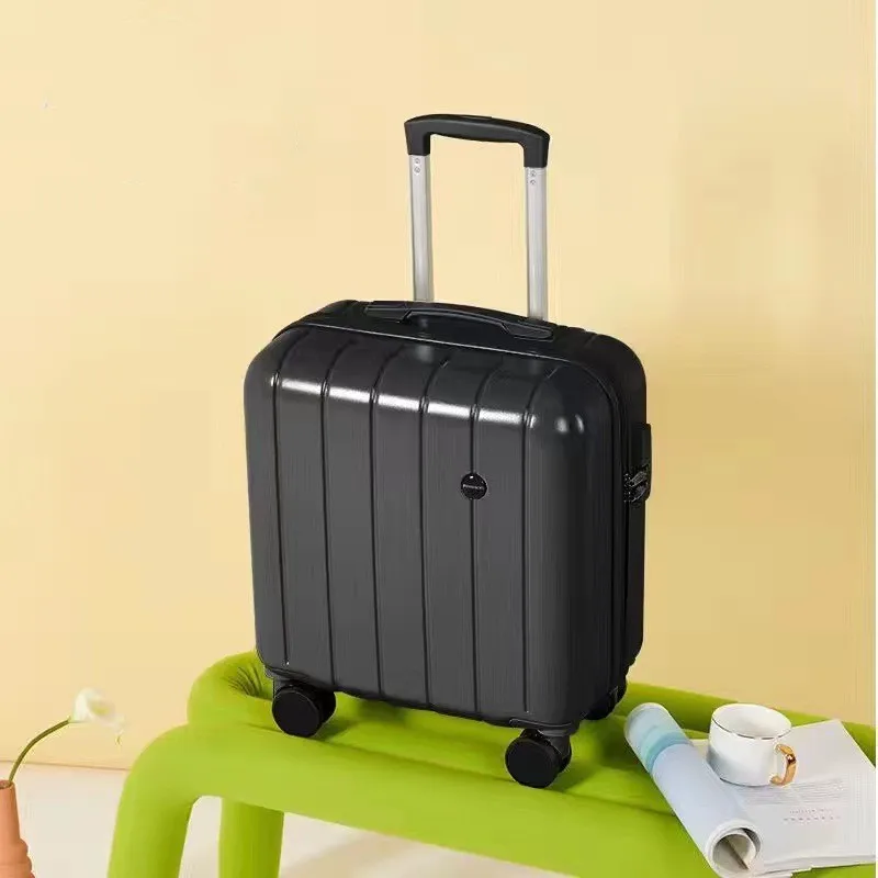 18 Inch Suitcase Women's Small Portable Mini Boarding Small Leisure Travel Trolley Luggage Case Whit Zipper Lock Lightweight