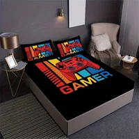 Games Print Fitted Sheet Set Soft Home Textile Comfortable Breathable Gamepad Bedding Set for Bedroom Guest Room 2