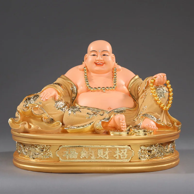 

large Southeast Asia HOME SHOP company brisk thriving business GOOD LUCK Golden wealth God Maitreya Buddha FENG SHUI statue