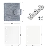 Moterm Regular A9 Size Rings Planner Croc Grain Cowhide 3-hole Mini Rings Notebook with 19MM Rings Organizer Journey Diary 2