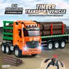 HUINA RC Wood Transporter Truck 1/18 9CH Semi Trailer Sound Light Remote Control Engineering Vehicle Detachable Body Kids Toys 2