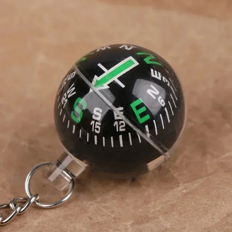 1PC Portable Lightweight Emergency Compass Outdoor Survival Keychain Ball Compass Tool for Navigation