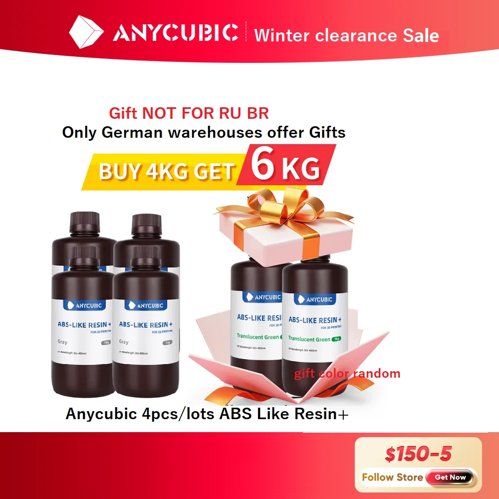 Il Più Nuovo 4 Pezzi/Lottp Anycubic Abs Like + Resina 3D Uv 405Nm Ad Alta Precisione Per Stampante 3D In Resina Lcd Sla Dlp Anycubic Photon