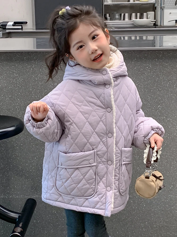여자를위한 두꺼운 양털 후드 코튼 자켓  따뜻한 겨울 옷 패딩 코트 어린이 가을 겨울 옷