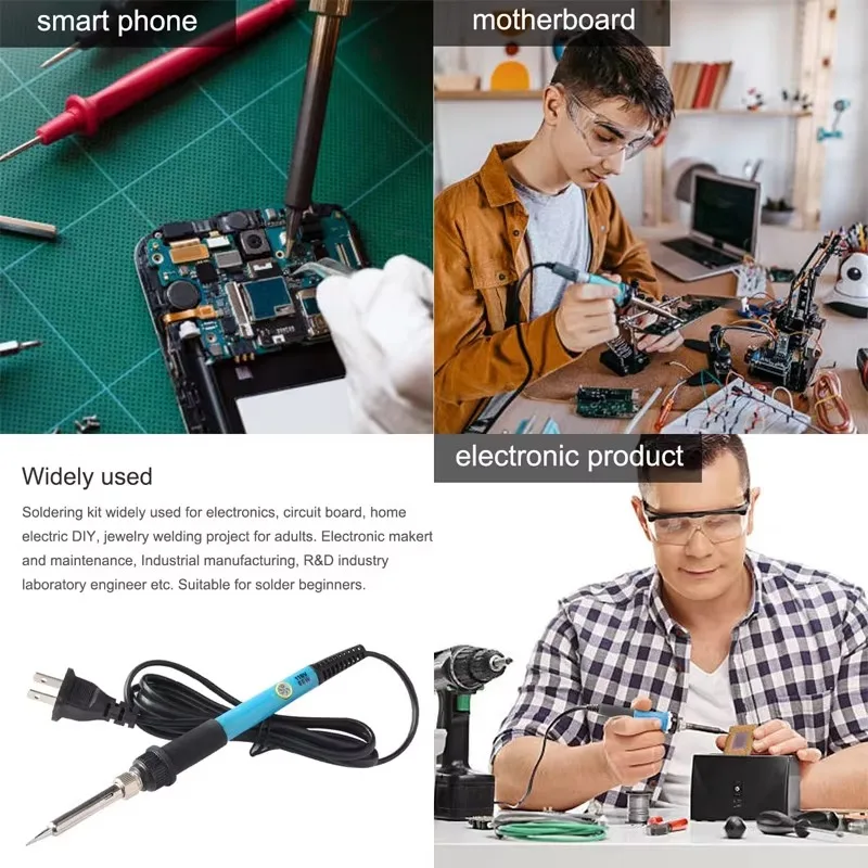 60W adjustable temperature electric soldering iron 220V / 110V electric soldering iron set welding repair tool soldering iron electric soldering iron soldering iron kit soldering iron set