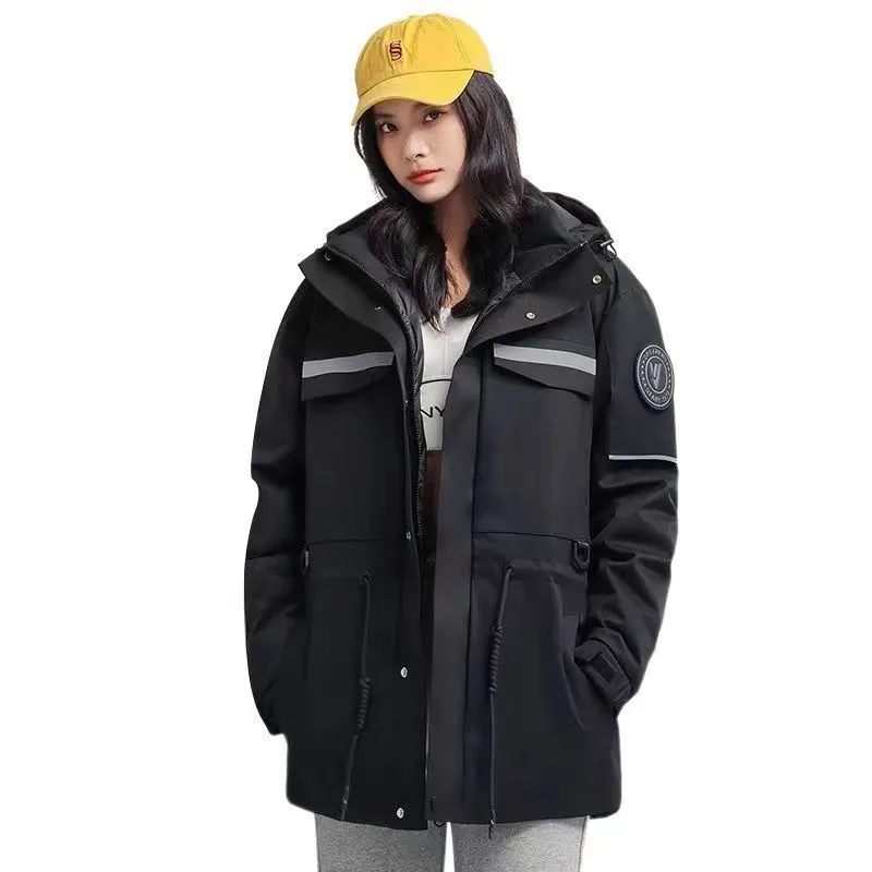 2023 New Women Down Jacket Winter Coat Female Short Parkas Slim Fit Thick Warm Outwear Hooded Leisure Time Versatile Overcoat