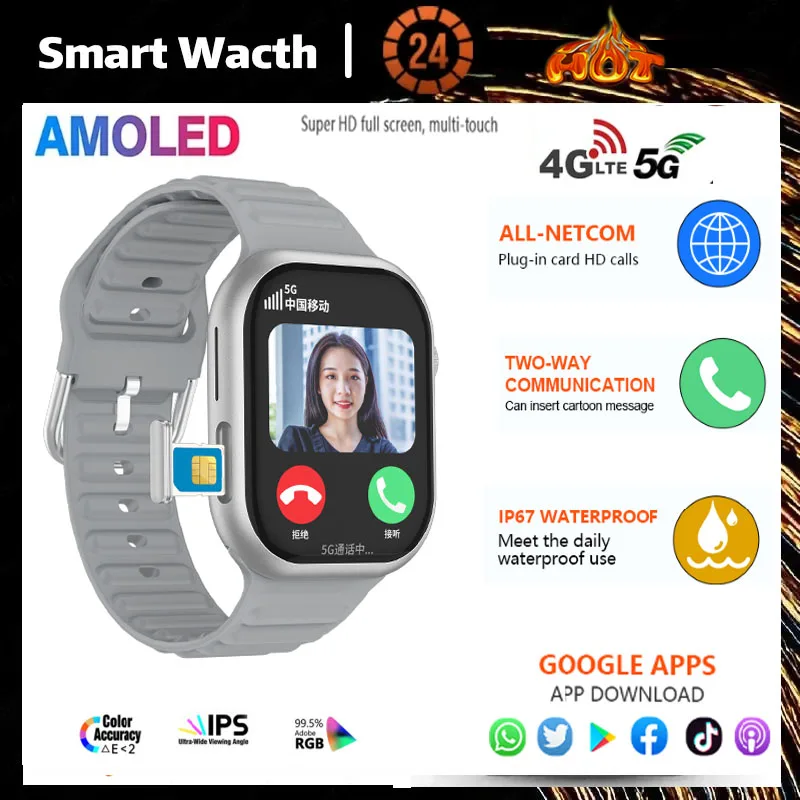 스마트 워치 4G 후면 카메라, 나노 SIM 카드 슬롯 네트워크, NFC 와이파이 GPS 비디오 게임 스토어, 울트라 4G 안드로이드 스마트, 남녀공용 s9, 2024 신제품