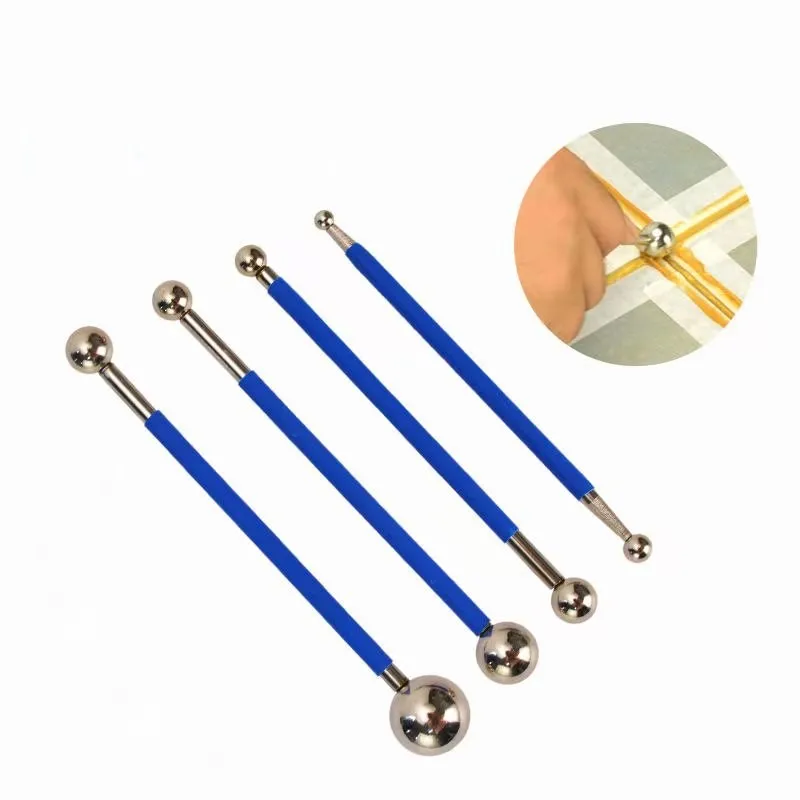 1/4pcs Tile Grout Tool Double Steel Pressed Ball Repairing Stick Filling and Caulking Kit Tile Grout Floor Pressure Seam Stick