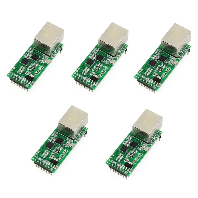 cable tester tracer 5Pcs USR-TCP232-T2 Tiny Serial Ethernet Converter Module Serial UART TTL to Ethernet TCPIP Module Support DHCP and DNS wire map tester