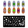 Lotus Flowers Nail Stamping Plate Stainless Steel Template Flower Pattern Rectangle Template Manicure Nail Art Stamp Image Plate 5