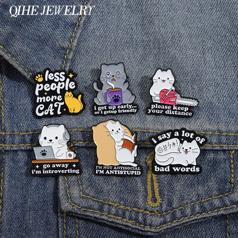 I Work Hard So My Cat Can Have Better Life Enamel Pin - Funny Pet Lover Brooch