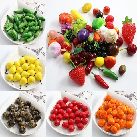

10pcs Artificial Fake Foam Fruits and Vegetables Green iPhone For Wedding Decoration Scrapbooking Simulation Fake Flowers