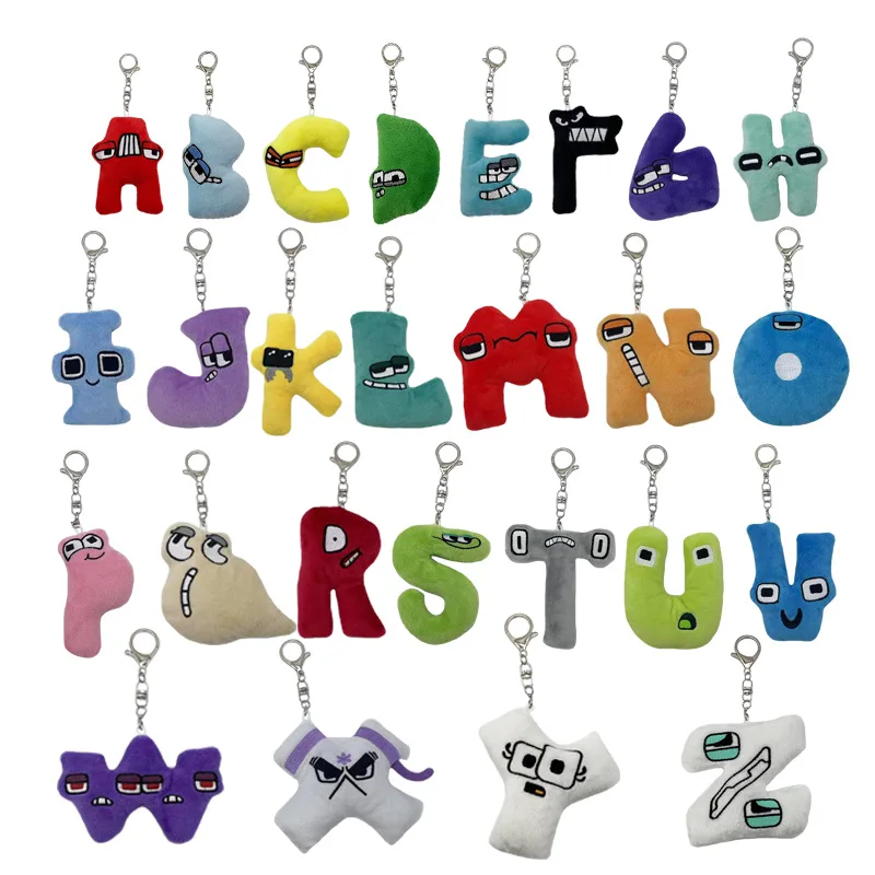 PlushAlphabetLoreEnglishLetterKeychainforWomenMenCuteCartoon