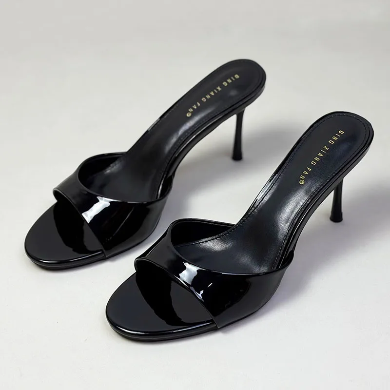 Slip On Ladies Stiletto Heels Shoes New In Summer Spring Luxury Female Slides Footwear Fashion Round Toe Women Heels Pumps Shoes 5
