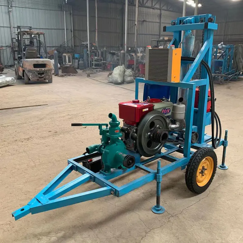 150m Deisel Small Water Well Drilling Rig Machine Water Well Bore Drilling Machine 150 mm Dia Hole 6