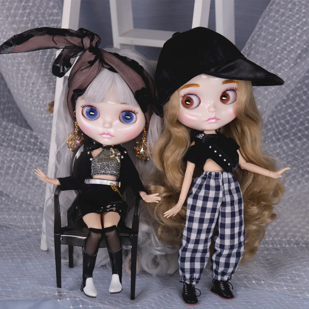 ICY DBS Blyth Doll Carved Lips Face White Skin Joint Body 1/6 BJD Special Price OB24 Toy Gift