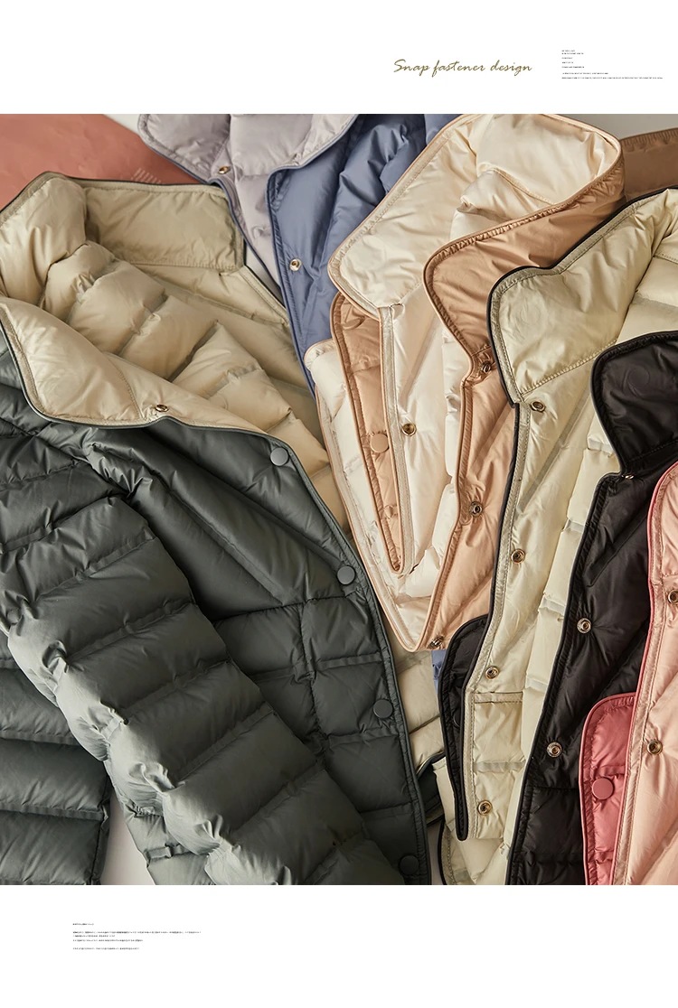 90% White Duck Down Women's Autumn and Winter New 2024 Down Jacket Korean Double-sided Collar Down Jacket Women Warm Jacket