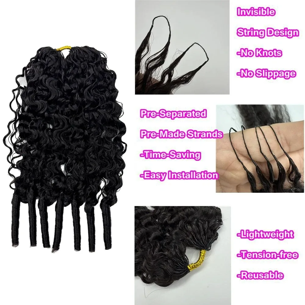 24 Inch Burmese Curly Crochet Knotless Pre-Separated Natural Black Kinky Curly Feather Crochet Hair Extensions For Braiding 2
