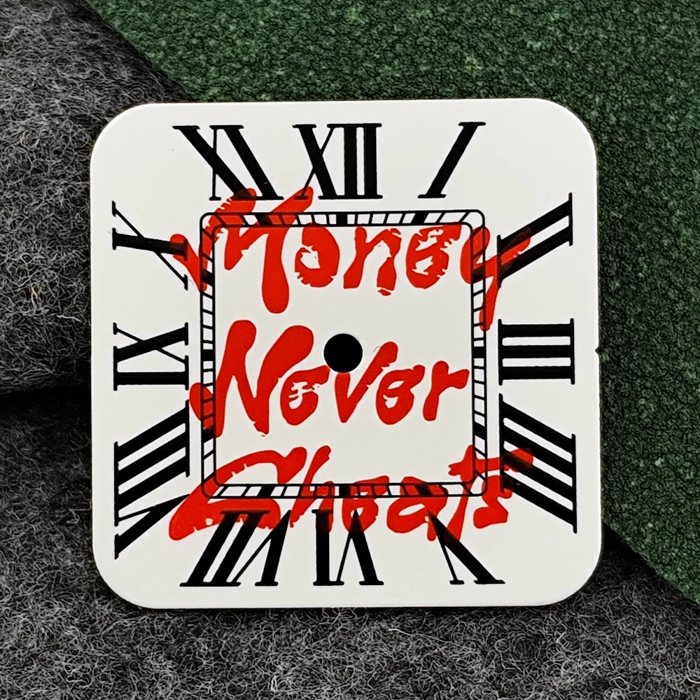 Square Dial 'Time is Money' Customized Watch Face for Premium Watch Accessories