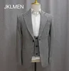 3 Pieces Wedding Prom Dress Slim Fitted  Plaid Blazer Sets Groom Men'S Suit Single Breasted Coat Pant Latest Design Luxury Wear 2