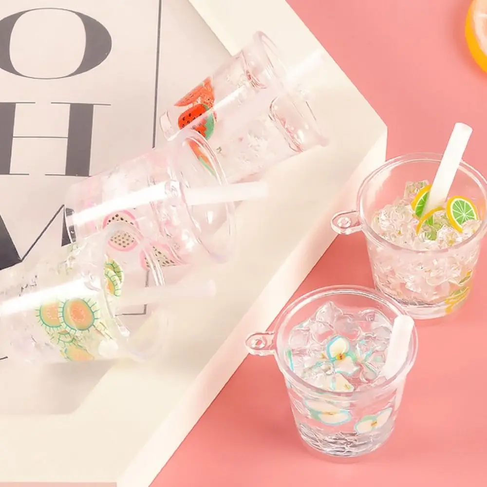 

Random Color Dollhouse Fruit Juice Realistic Ice Cube Model Simulated Drinks Model Simulation Kitchen Toy Fake Food Toy