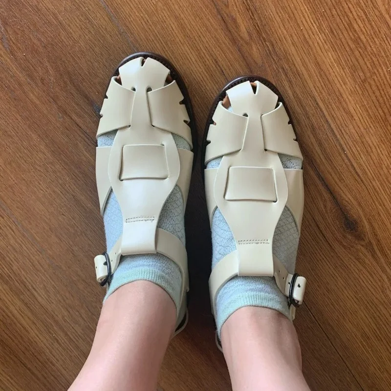 

New Super Soft Imported Cowhide Woven Sandals Womens Shoes
