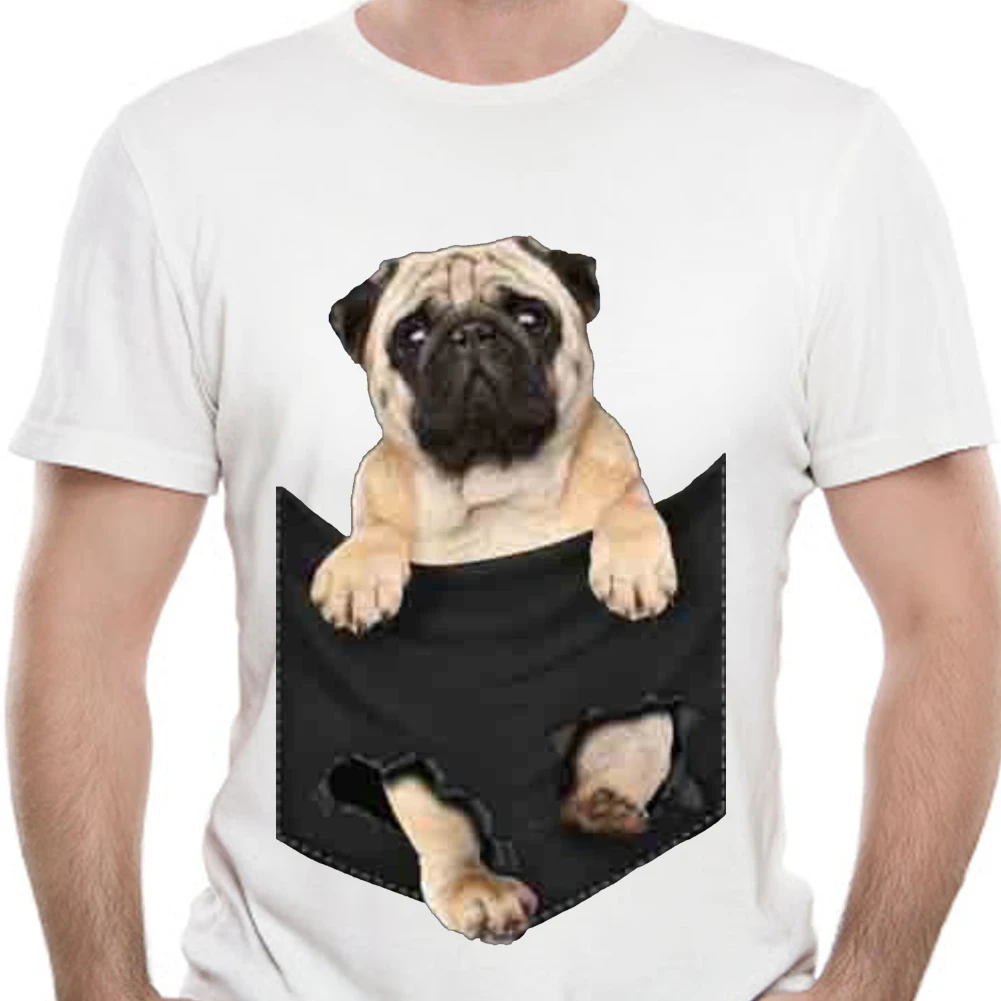 pug in pocket t shirt