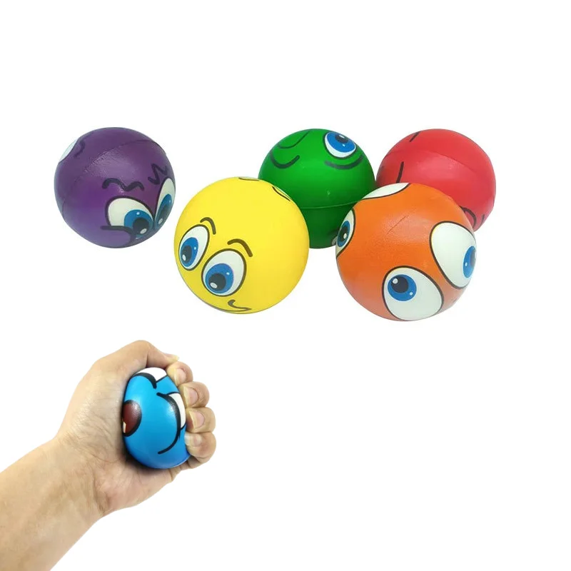12Pcs Expression Soft Balls Sponge Stress Ball Toy Squeeze Smile Face Grimace PU Foam for Kids Soothing toy wrist movement Gift 5