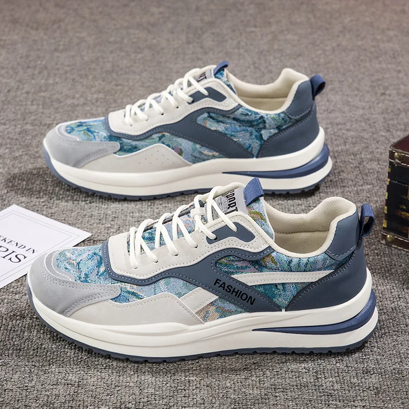 

Fashion Casual Shallow Mouth Thick Bottom Running Dad Shoes Men 2023 Spring Autumn New Men's Sports Casual Shoes