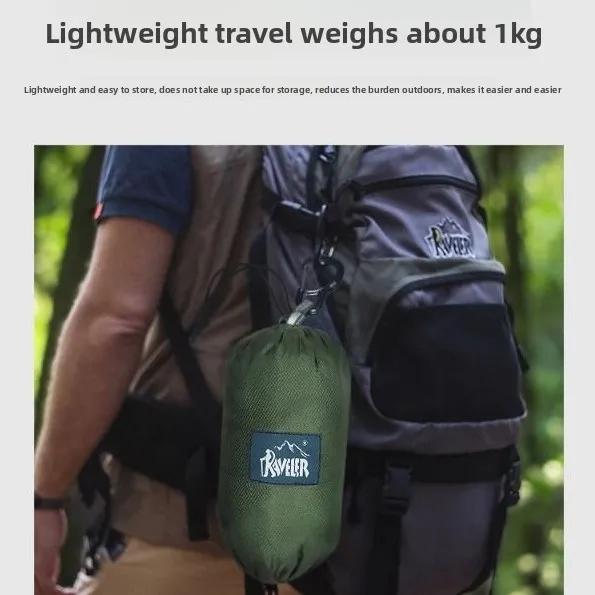 Travel Hammock Outdoor Mosquito Proof Anti-Tip Ultra-Light Portable Extra Wide Hammock Swing Camping Fishing Outdoor Recreation