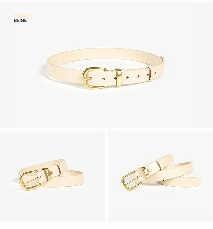 BEAUTODAY Belts Women Cow Leather Strap Solid Color Oval Buckle Ladies Modern Fashion Jeans Dress Accessories Waistband 91054