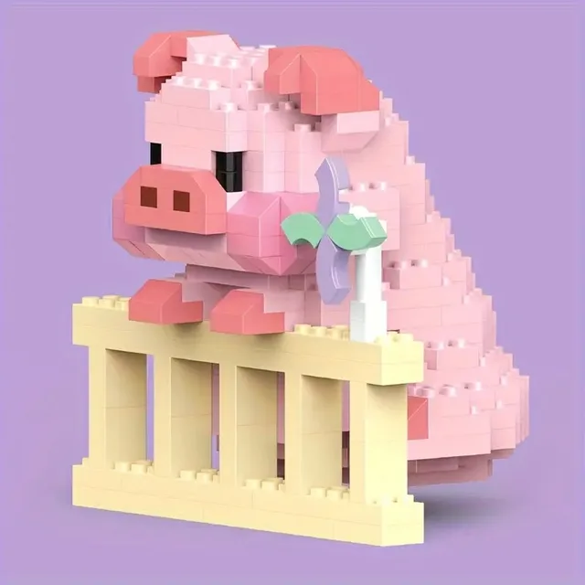 Pig Animal Mini Cute Building Block Set Cow Kawail Model for Girls and Boys Toys Kit Gifts for Adults and Kids 2