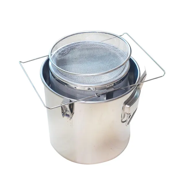 Rozsdamentes Acél Kettős Rétegű Méh Mézes Szűrő Szennyeződések Újrahasznosítható Hálószűrő Apikultúra Kaptár Felszerelés - Image 6