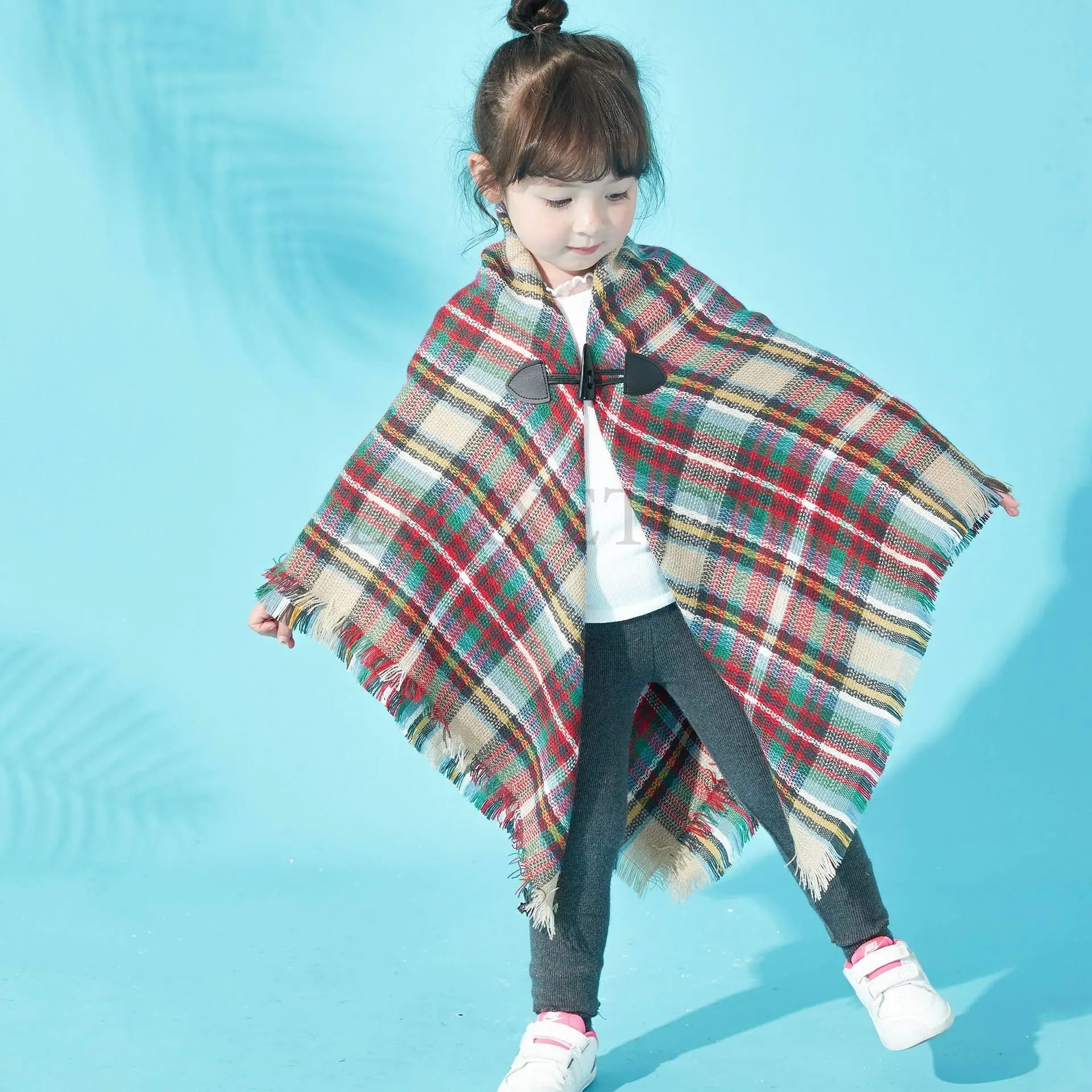 Children Scarf Children's Kids Scarf Boys Girls Baby Poncho Scarf Winter Warm Cute Kawaii Wrap Thick Blanket Pashmina Children Capa Para Shawls