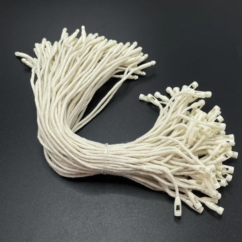 1000pcs of medium elastic jacket beige cotton brand rope pendant, suitable for garment bag label card, hang tag rope