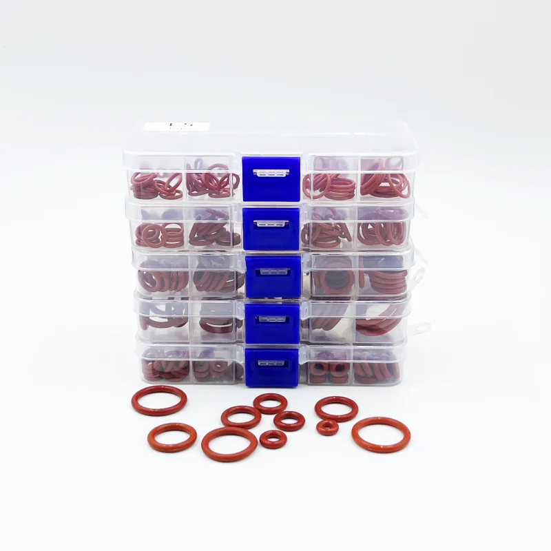 Enhanced Red Silicon O-Ring Seal Gasket Kit - Oil Resistant, High Temperature Washer