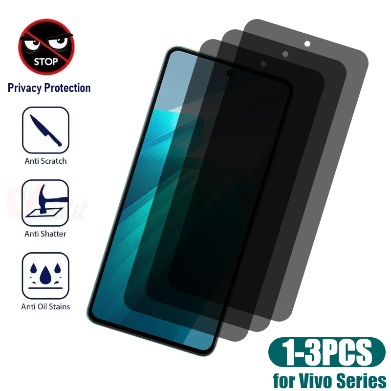 

1-3pcs Anti-spy Privacy Tempered Glass For VIVO IQOO 12 11 11S 10 9 SE 9T Neo 8 7 Pro 6 Z8X Z7 Z6 Y100 Y200 Screen Protectors