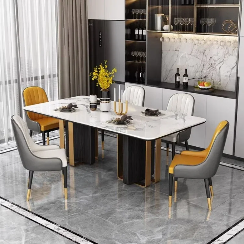 

Nordic Simple Dining Table Minimalist Luxury Slate Modern Kitchen Table Design White Mesa Comedor Tisch Home Furniture HD50CZ