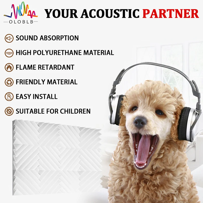 Acoustic foam panels 6/12/24 Pcs Acoustic Treatment Foam studio acoustic foam panels sound equipment home music accessories isolation wall pad