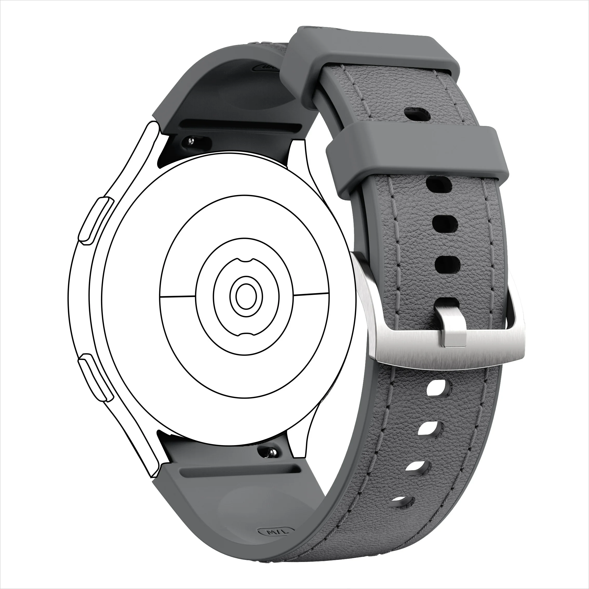 Premium Genuine-Like Leather Watch Strap with Secure Buckle - Classic and Durable Design