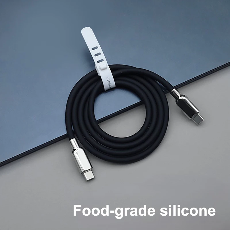 240W PD3.1 리퀴드 실리콘 USB C 타입-C 고속 충전 케이블 15 16 17 S23 S24 S25