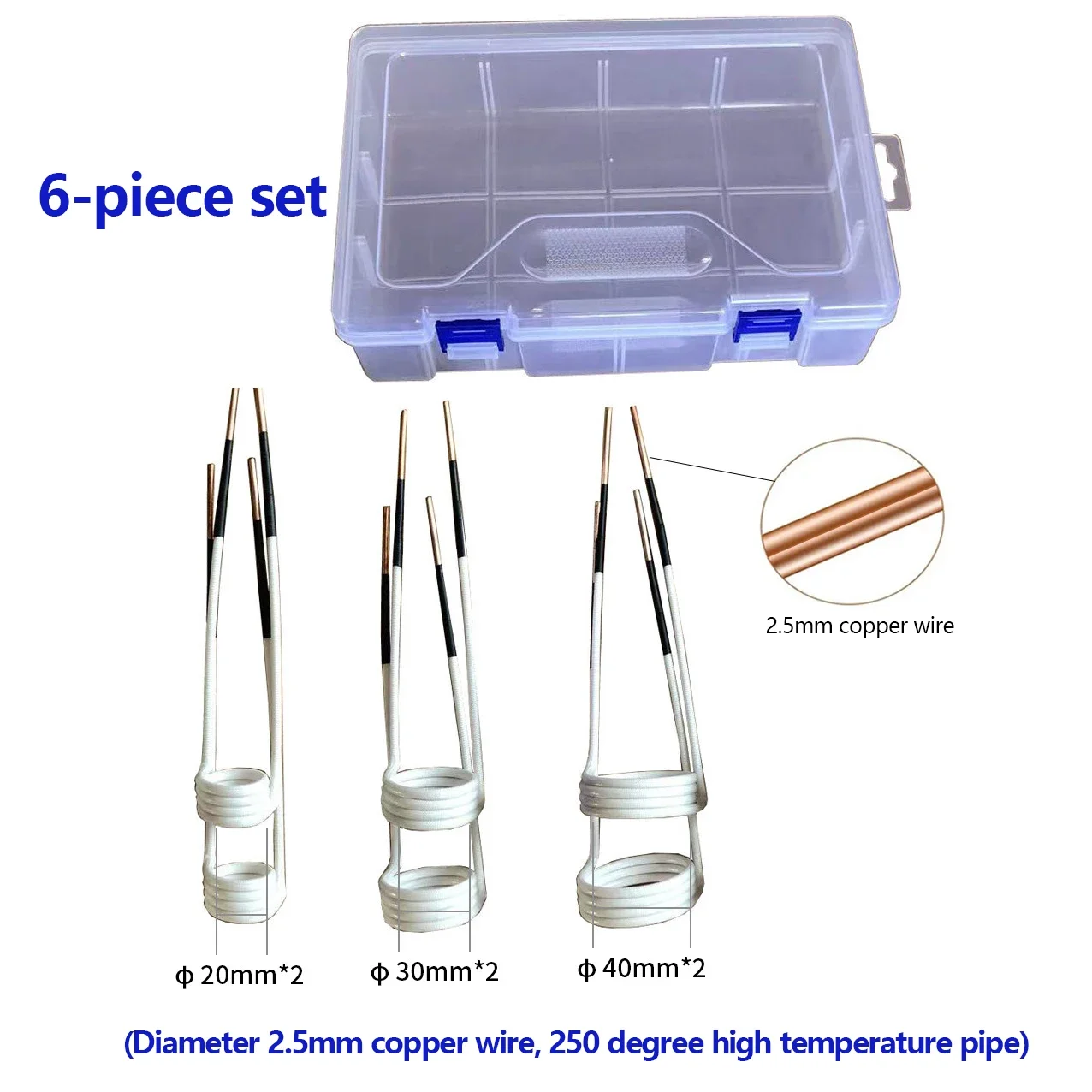 2.5mm Copper Wire 250° Heat Induction Heater Coil Kit for Magnetic Induction Hea