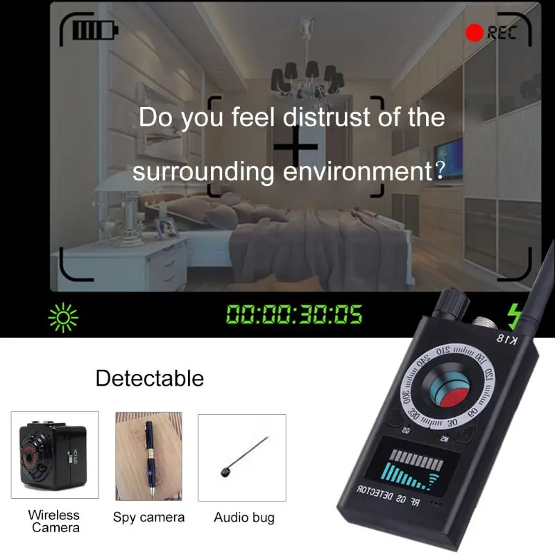 K18 Professional GPS Signal Trackeeer Anti-Spy RF Detector with USB Cord