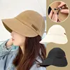 Women's Foldable Sunhat Summer Outdoor Beach Fisherman Hat Sunscreen UV Protection Cap Adjustable Cotton Wide Brim Bucket Caps 1
