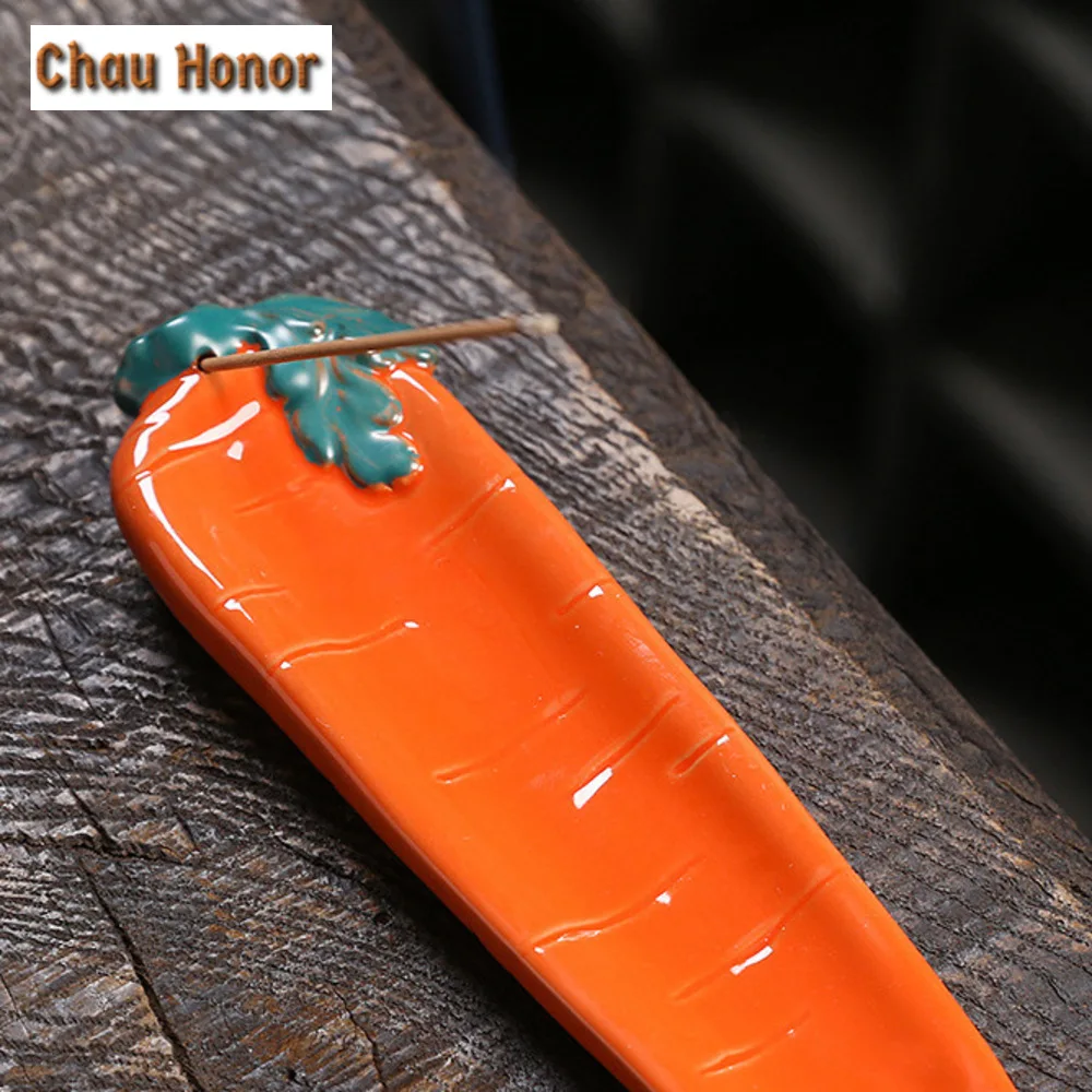 Creative Carrot Stick Incense Burner Holder Small Incense Home Incent Burner Ash Catcher Holder Home Living Room Office Decor