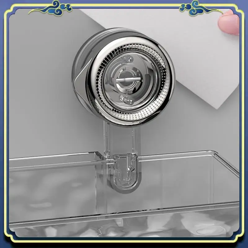No-Drill, Light Luxury Style Glacier Pattern Suction Cup Shelf,Bathroom Shower Organizer Easy Install Transparent Fan Style