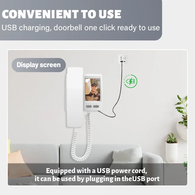 2.4Ghz Wireless Video Doorphone Video Intercom Doorbell Camera with 3.5'' IPS Screen 2-Way Audio Video Recording Home Door Bell 6