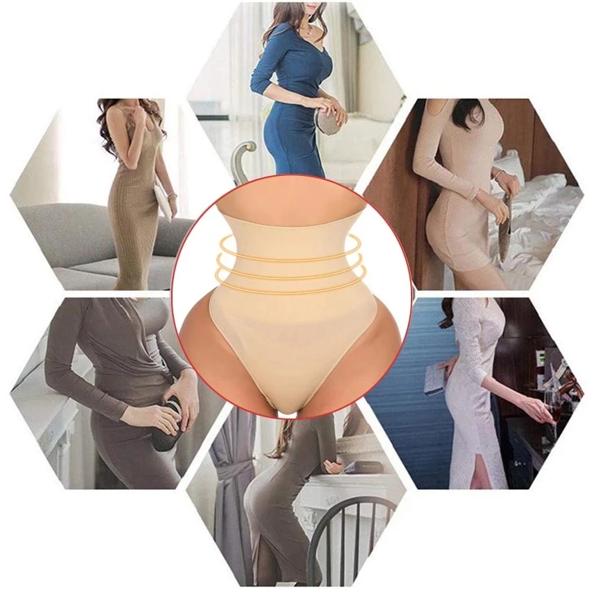 1Pc Women's Seamless High-Waist Shapewear Brief Tummy Control Butt