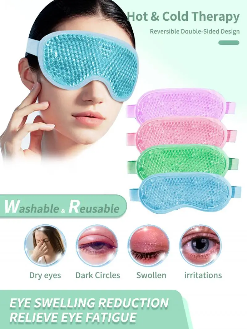 Cold Gel Eye Mask Cooling Eye Mask Heating for Dry Eye Reusable Cold Compress Ice Pack Sleeping Mask Heat Eye Patch Eye Cover